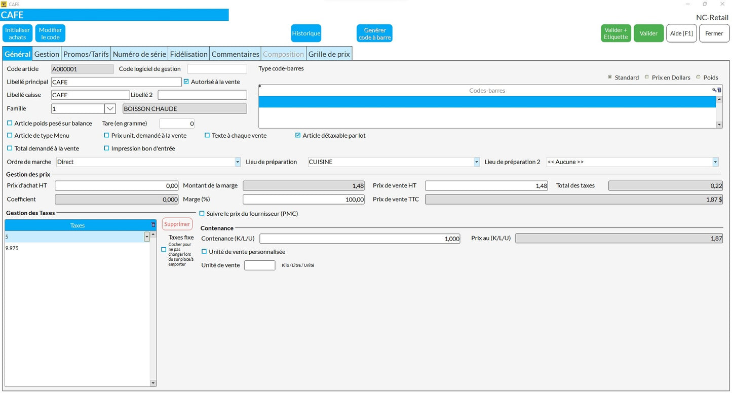 Logiciel NC-RETAIL